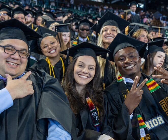 A photo of Bellevue College Alumni at graduation