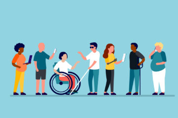 A graphic showing different types of people and the work accommodations they represent