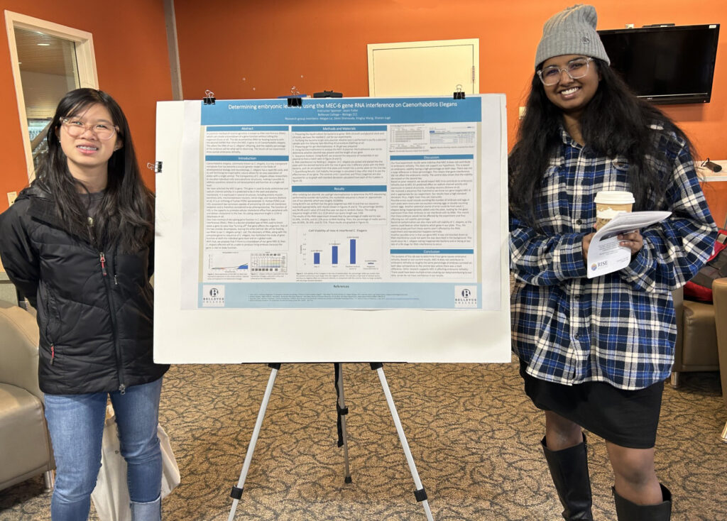 Two students present at Making Learning Visible, March 2024.