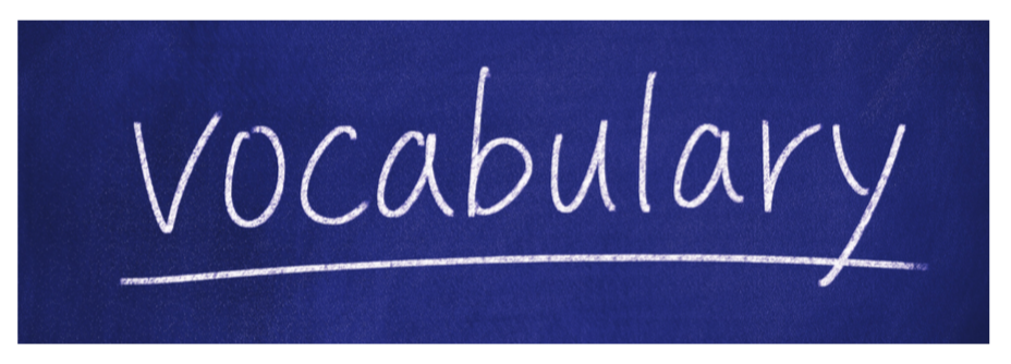 graphic of the word "vocabulary"