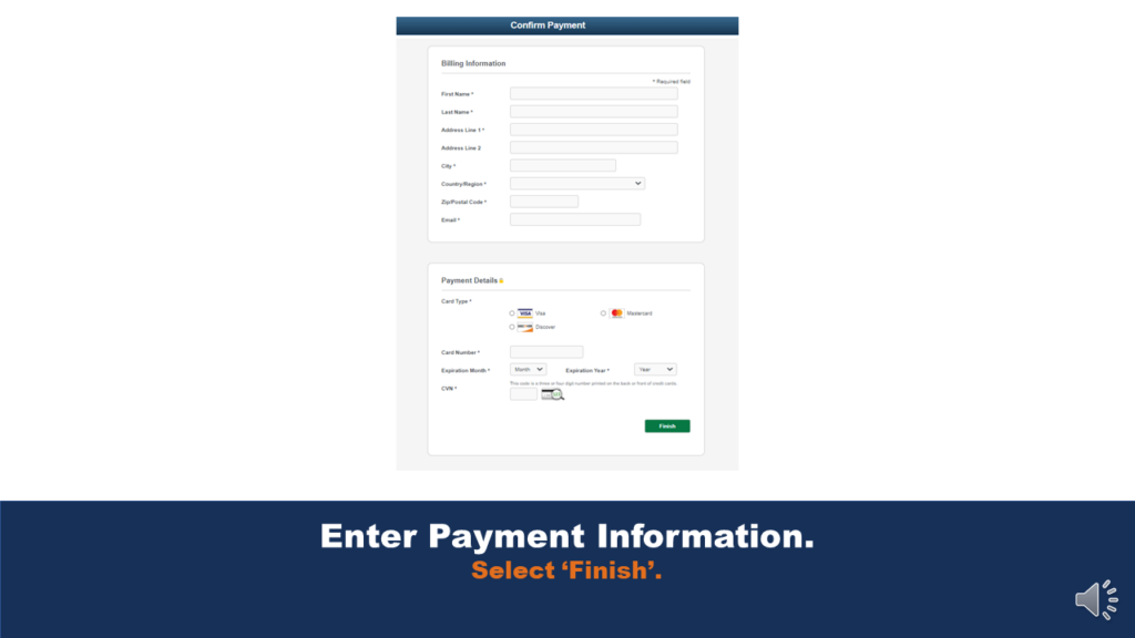 Picture that shows the Confirm Payment  page.