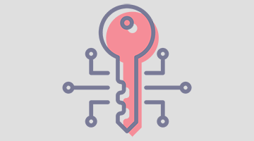 icon of key with digital pathways
