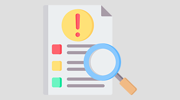 icon of document under a magnifying glass