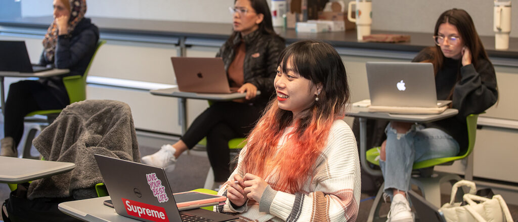 Students attend class at BC.