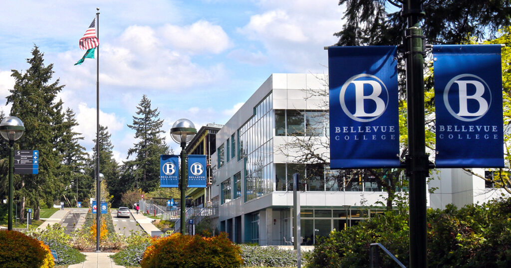 Flags fly over BC's campus.