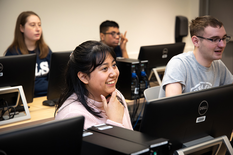 Students work on computers during Occupational & Life Skills.