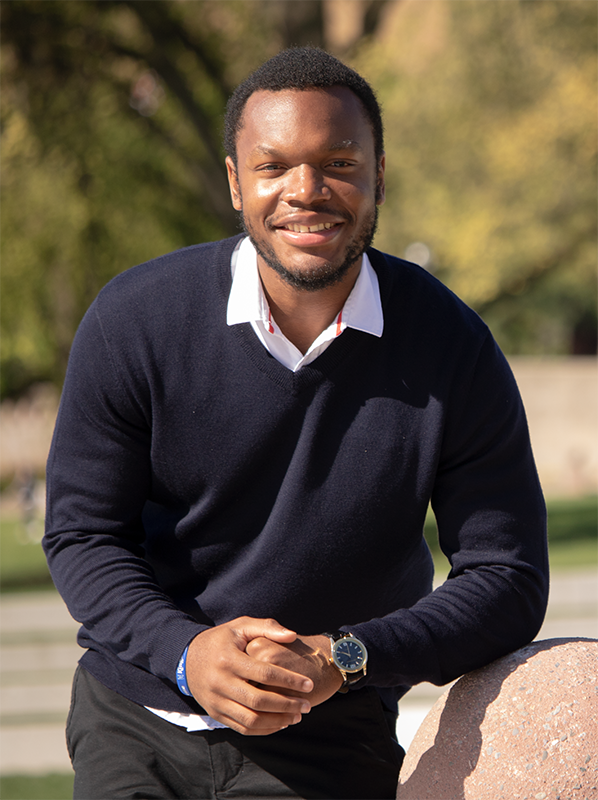 Portrait of Emmanuel Tshimanga, BC Foundation Scholarship winner.