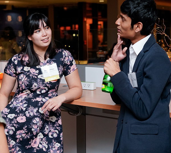 Guests chat the Donor Scholar Reception.