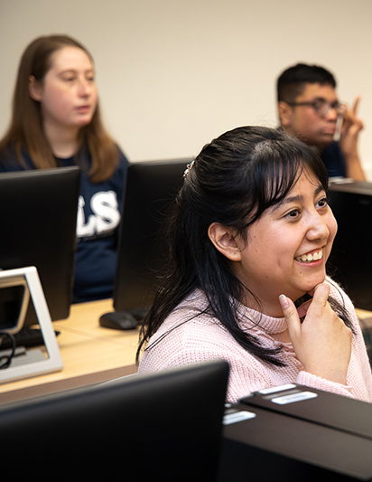 Students learn in the OLS computer lab.