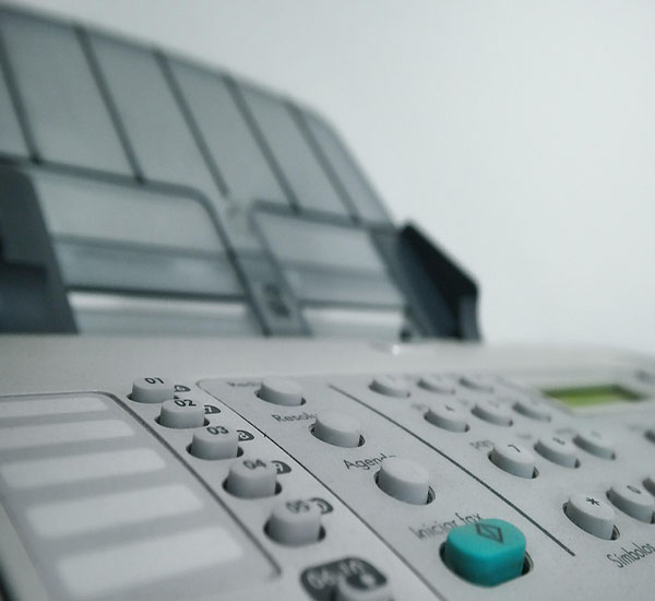 Closeup image of fax machine