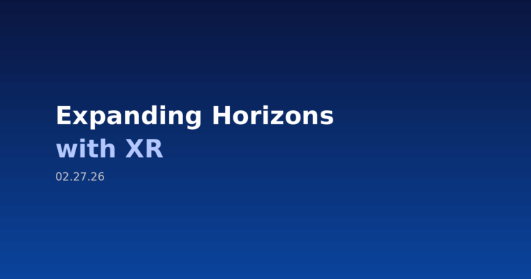 Conference banner reading ‘Expanding Horizons with XR’