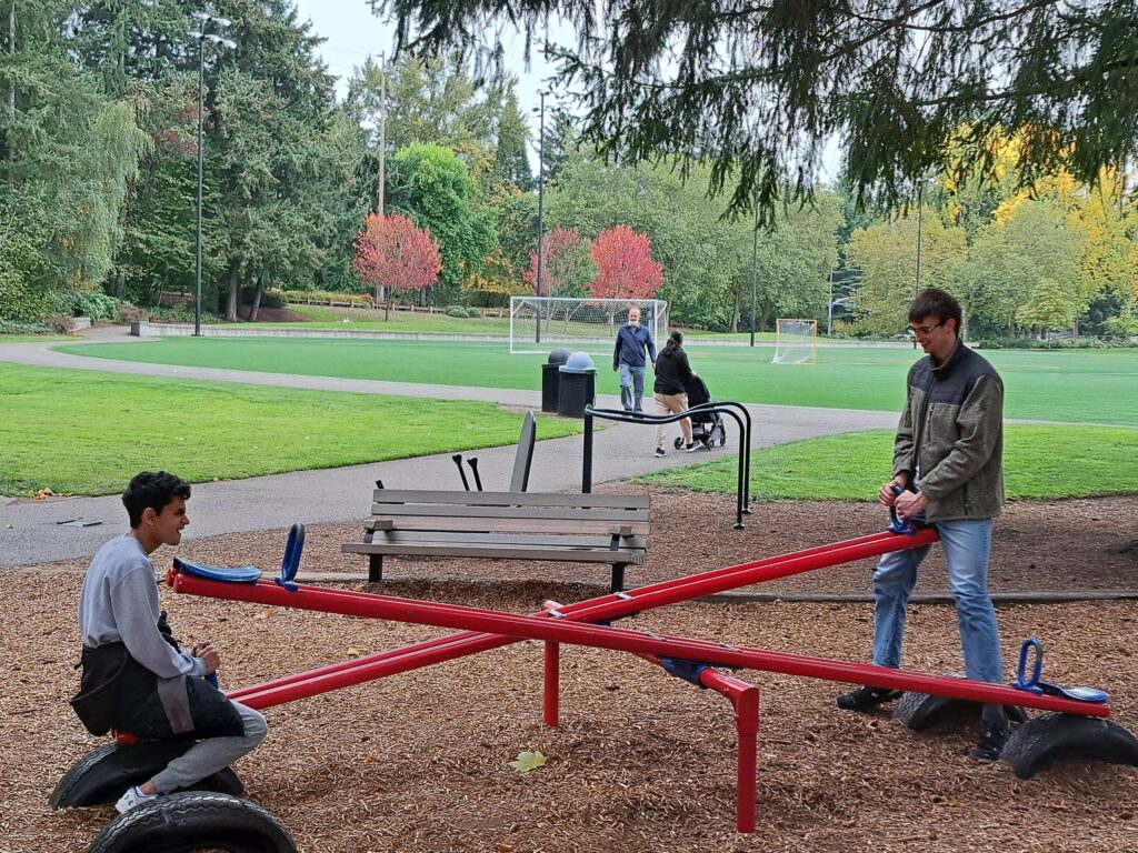 OLS students enjoy a fall day at a local park