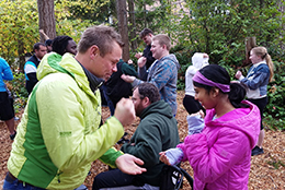 OLS students work in BC's challenge course.