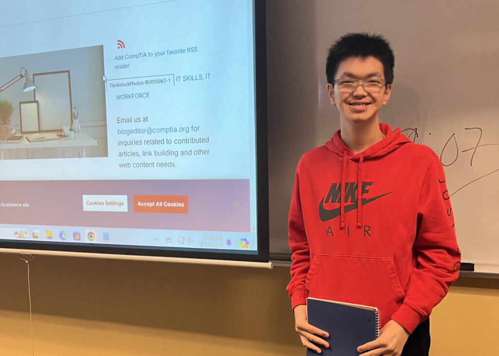 OLS students present research project in class