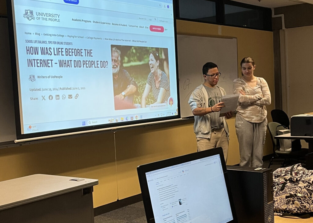 OLS students present research project in class