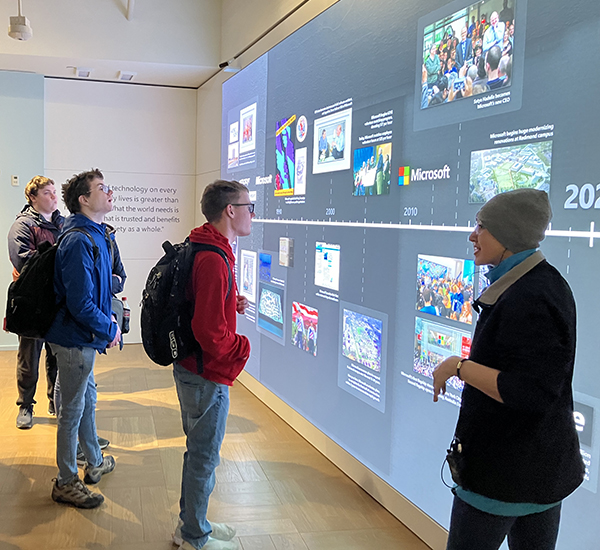OLS students visit the Microsoft Tech Lab as a community activity.
