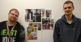 OLS students pose with their collage.