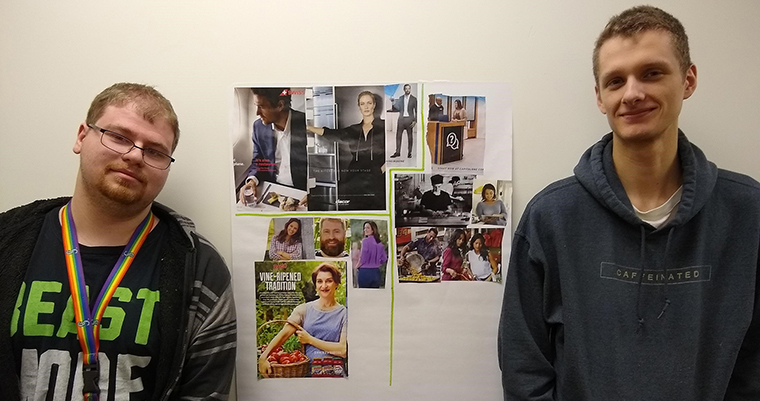 OLS students pose with their collage.