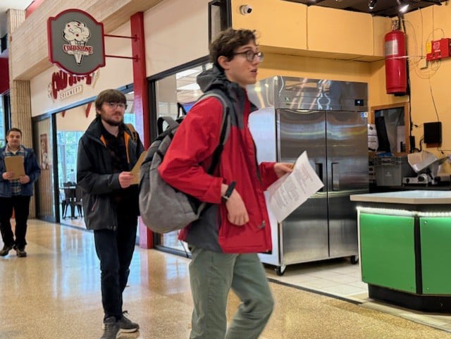 OLS students seek out job opportunities at the mall.