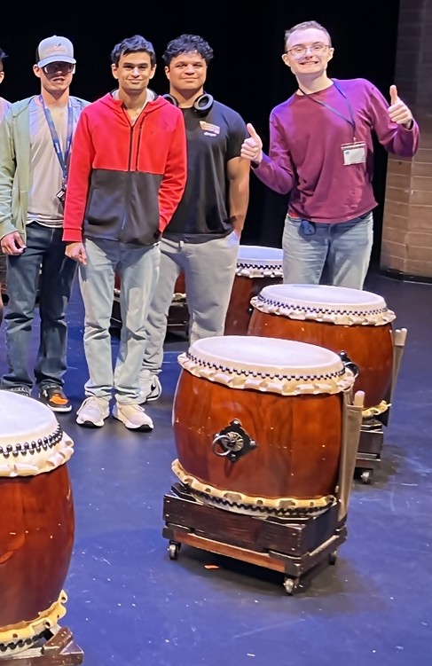 OLS students learn the art of Taiko drumming