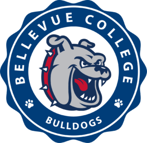 Bellevue College Bulldogs Badge is decorative and part of page design