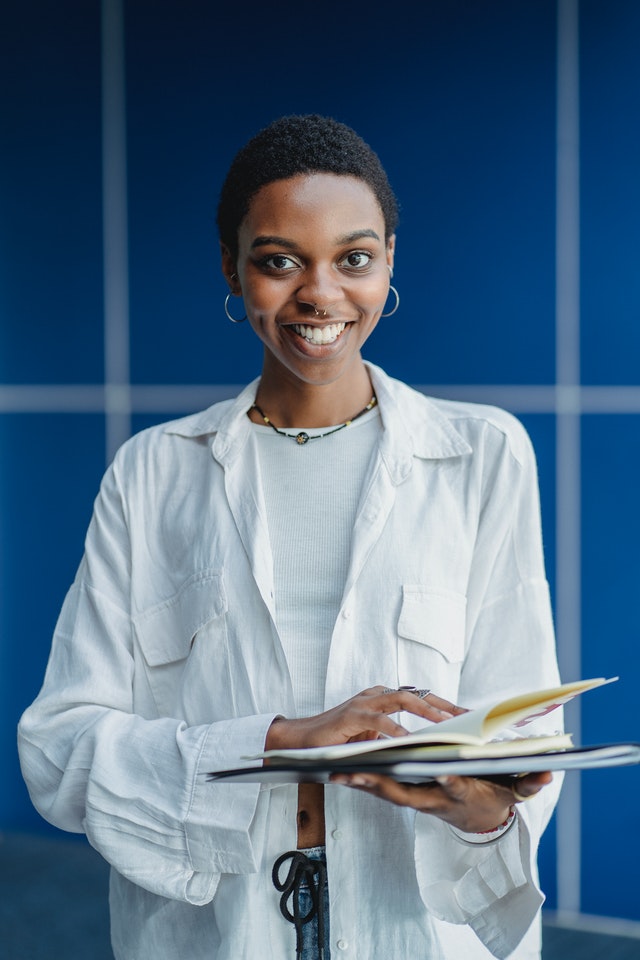 Picture of college student is decorative only