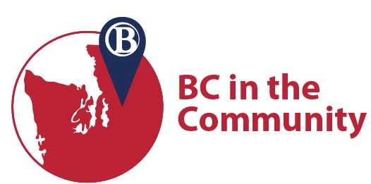 A logo of BC in the community