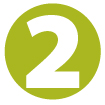 Number two inside a green ball