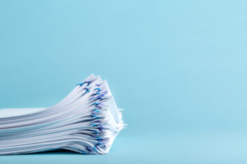 a stack of papers