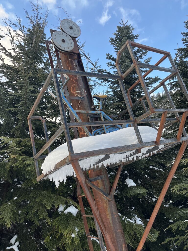 Snow all over on the Mt Rainier Hiker Hut adventure.