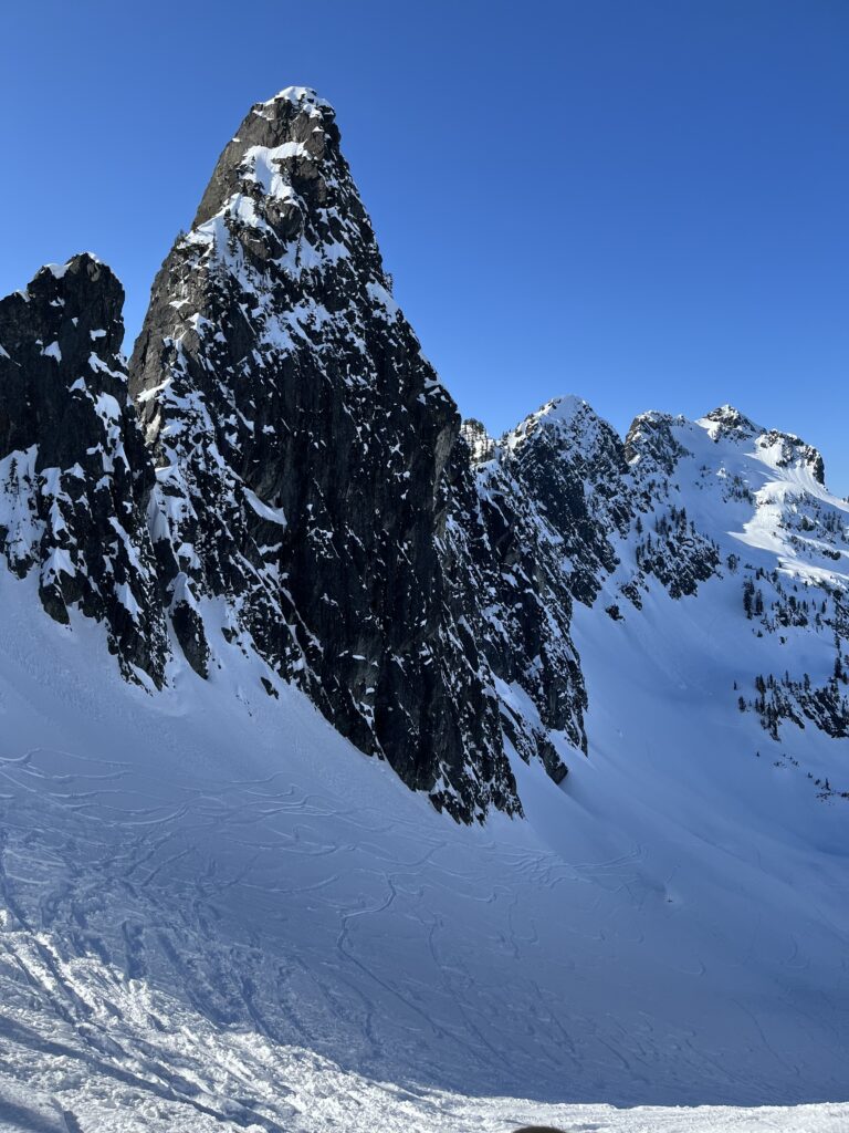 Guye Peak soaring through the snow.