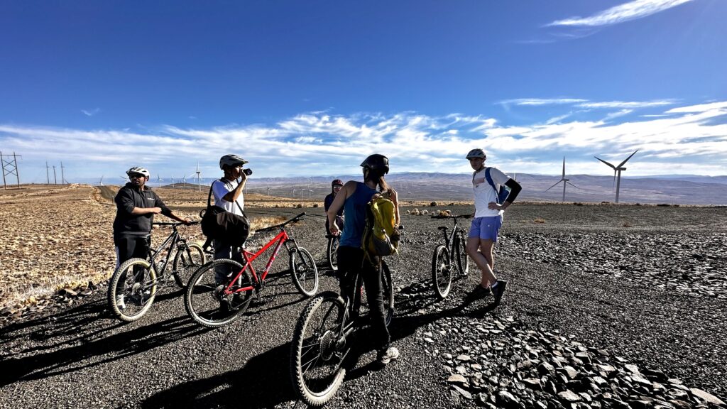 Wild Horse Wind Farm tour and mountain biking.