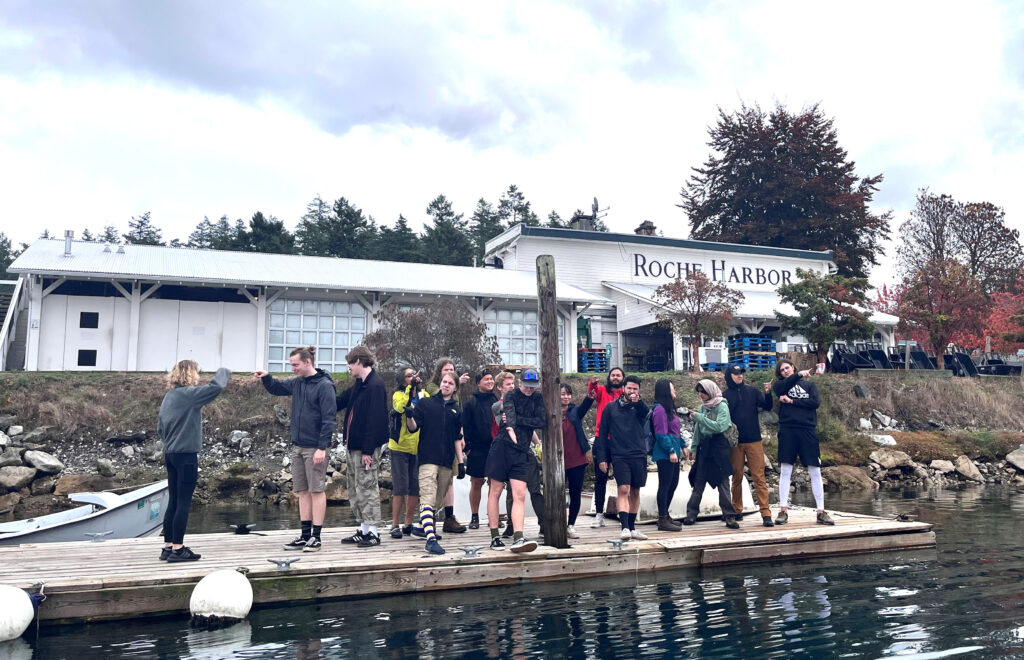 Stopping by the dock at Roche Harbor on San Juan Island.