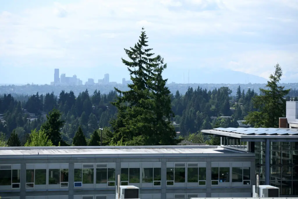 The horizon as seen from the Bellevue College campus.
