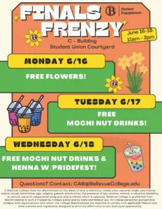 Finals Frenzy, June 16 - 18 in the Courtyard!