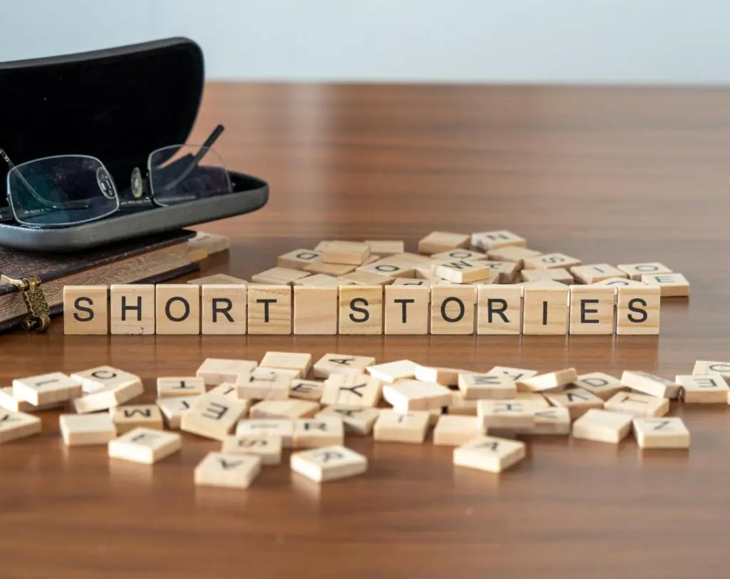 Blocks spelling word Short Stories