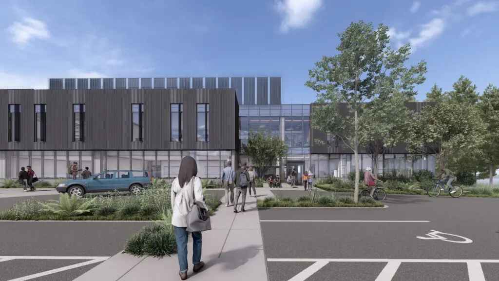 Artist rendering of north west entrance of W Building