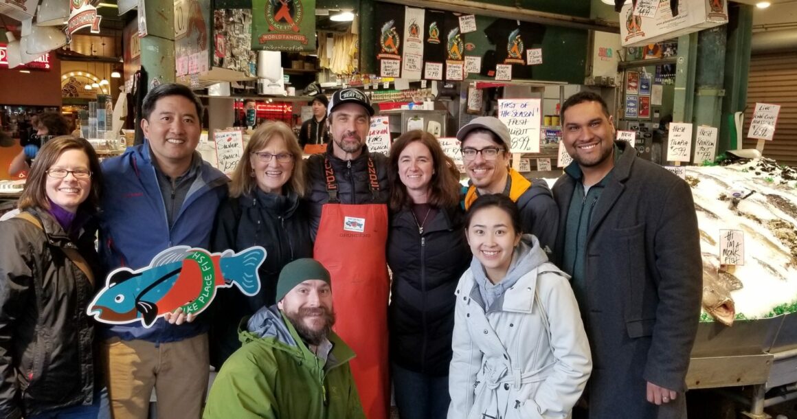 BC faculty at the Pike Place Fish Market