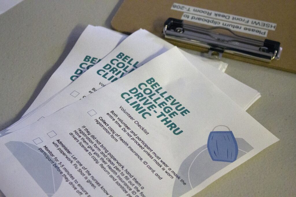 Volunteer instructions for the flu clinic