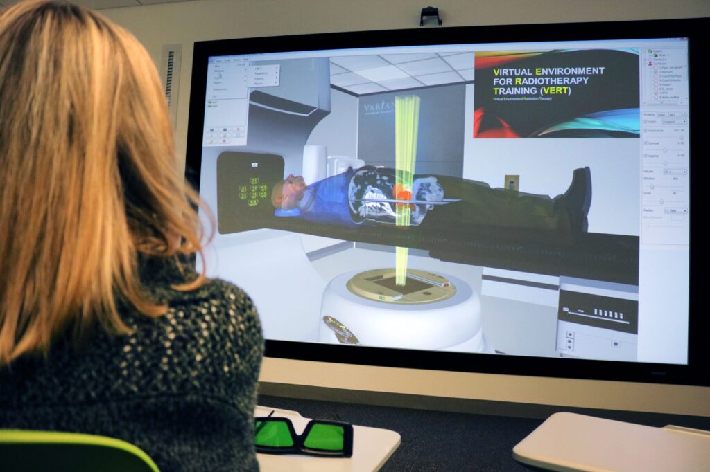 Virtual patient receives a dose