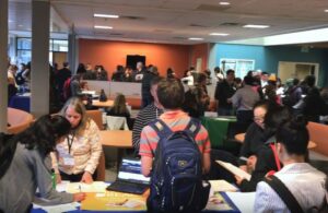 Photo of students attending a prior job fair