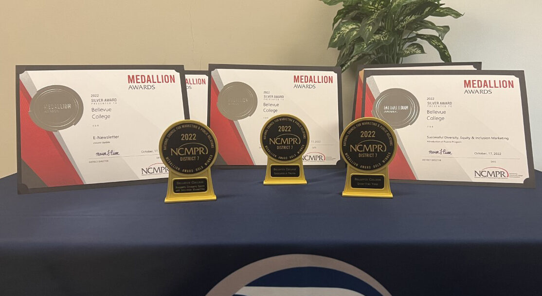 NCMPR awards displayed on a table