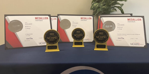 NCMPR awards displayed on a table