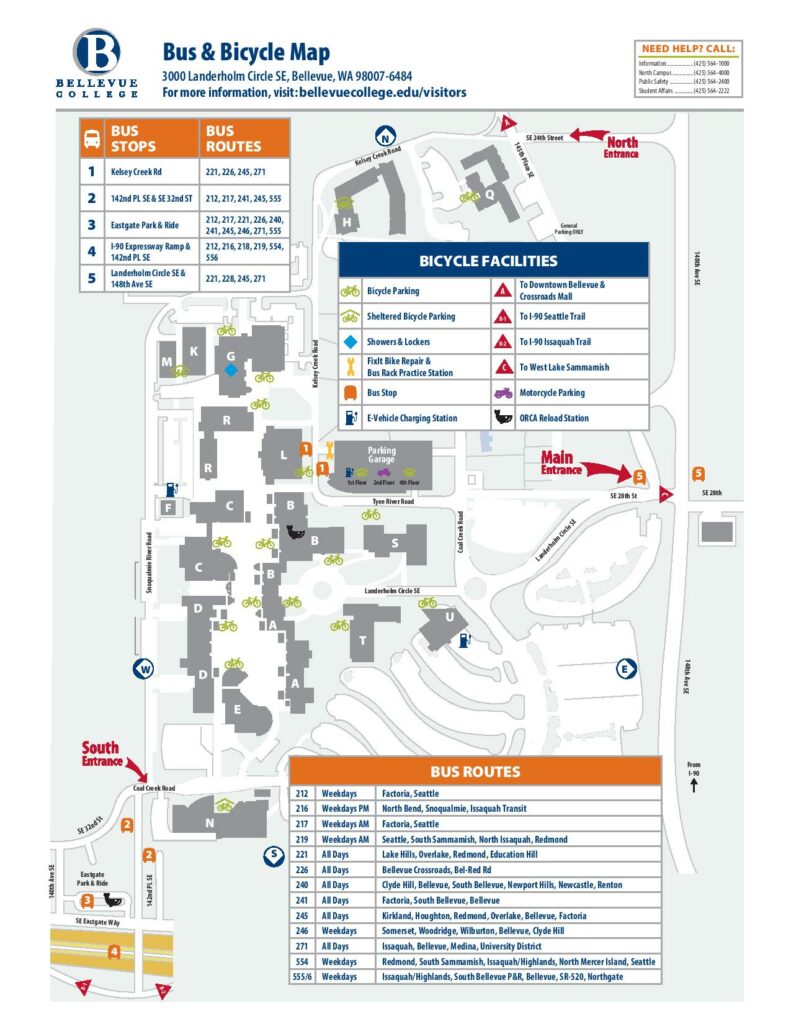 bus/bike parking map.