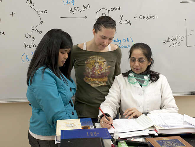 BC students receive personalized instruction from their professor.