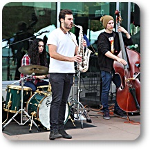 BC student musicians perform in the courtyard