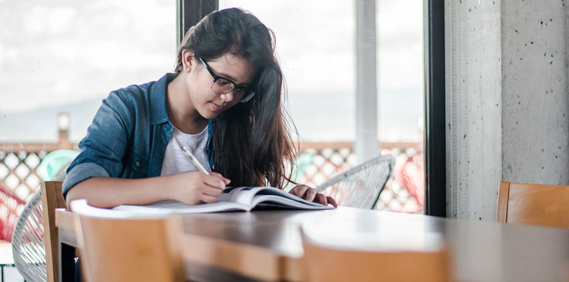 Student studying.