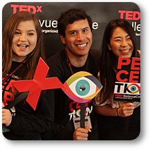 Three student volunteers at TEDxBellevueCollege