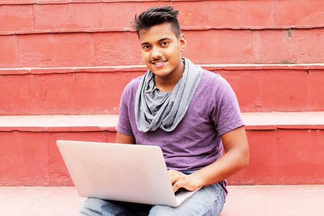 Picture of student using computer