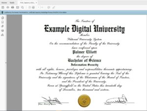 digital diploma sample